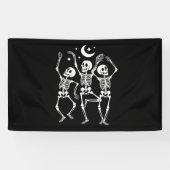 Tanzskelett Frohes Halloween Fall Skull Banner (Horizontal)