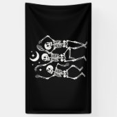 Tanzskelett Frohes Halloween Fall Skull Banner (Vertikal)