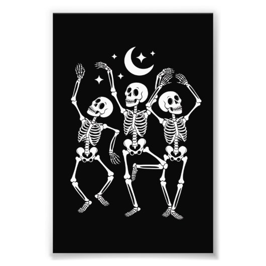 Tanzskelett Frohes Halloween Fall Skull Fotodruck (Vorne)