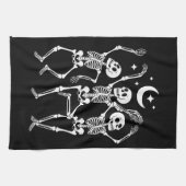 Tanzskelett Frohes Halloween Fall Skull Geschirrtuch (Horizontal)