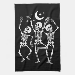 Tanzskelett Frohes Halloween Fall Skull Geschirrtuch