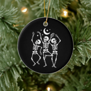 Tanzskelett Frohes Halloween Fall Skull Keramik Ornament