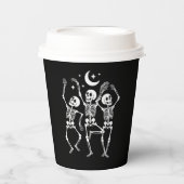 Tanzskelett Frohes Halloween Fall Skull Pappbecher (Vorderseite)