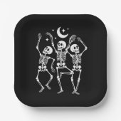 Tanzskelett Frohes Halloween Fall Skull Pappteller (Vorderseite)
