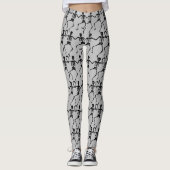Tanzskelett Grau und Schwarz Leggings (Vorderseite)