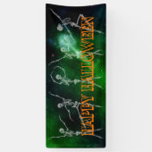 Tanzskelett Halloween-Party grün orange Chic Banner (Vertikal)
