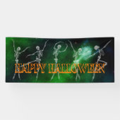 Tanzskelett Halloween-Party grün orange Chic Banner (Horizontal)