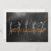 Tanzskelett Halloween-Party schwarz-orange Einladung (Vorderseite)