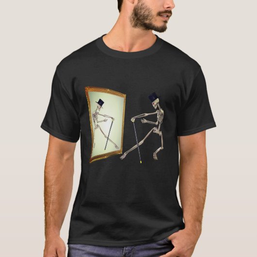 Tanzskelett in Mirror Funny T-Shirt (Vorderseite)