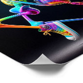 Tanzskelett in Regenbogenfarben Poster (Ecke)