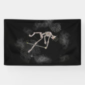 Tanzskelett in Top Hat Halloween Banner (Horizontal)