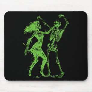 Tanzskelett mit Zombie Green Mousepad