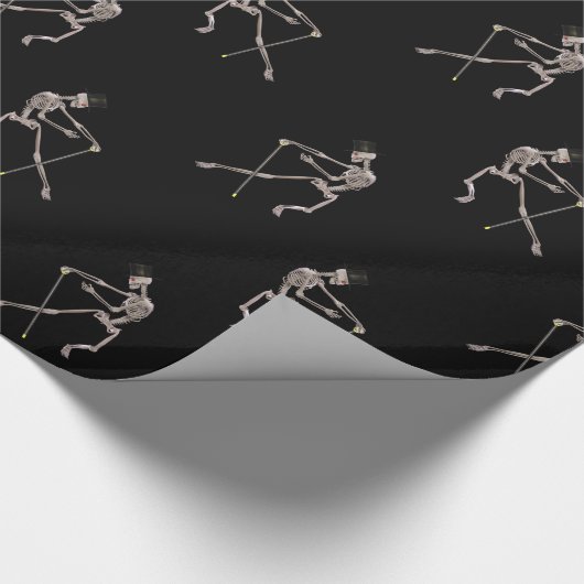 Tanzskelette auf schwarz geschenkpapier (Ecke)