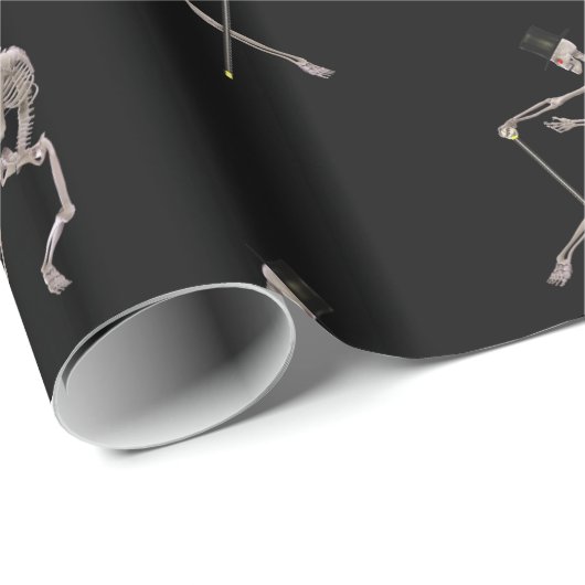 Tanzskelette auf schwarz geschenkpapier (Rolleneckpunkt)