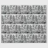 Tanzskelette Black Death Gothic Geschenkpapier (Flach)