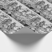 Tanzskelette Black Death Gothic Geschenkpapier (Ecke)
