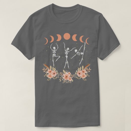 Tanzskelette Fall Boho Ästhetik T-Shirt (Design vorne)