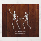 Tanzskelette Halloween Bier Label Wood Bierflaschenetikett (Einzelnes Label)