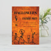 Tanzskelette Halloween Kostüm Party Einladung (Stehend Vorderseite)