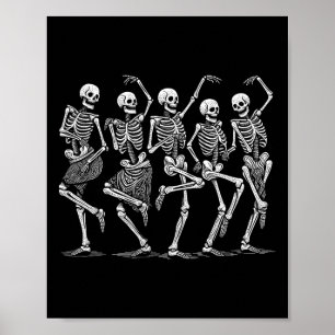 Tanzskelette Halloween Kostüme Frauen Mädchen Poster