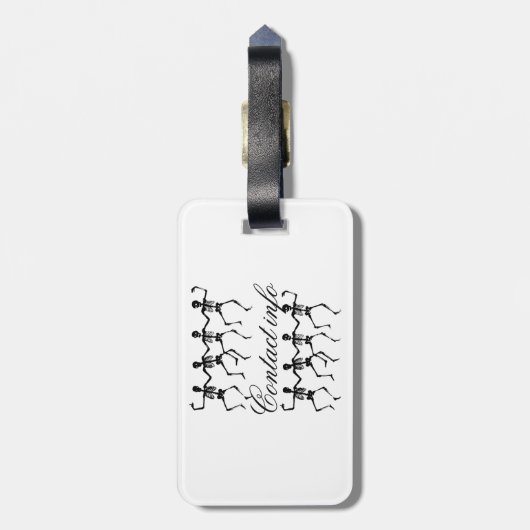 Tanzskelette Halloween Thunder_Cove Gepäckanhänger (Rückseite vertikal)