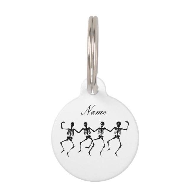 Tanzskelette Halloween Thunder_Cove Haustiermarke (Vorderseite)