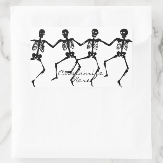 Tanzskelette Halloween Thunder_Cove Rechteckiger Aufkleber (Tasche)