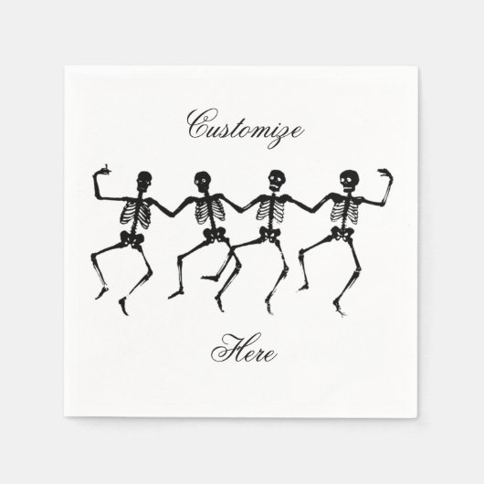Tanzskelette Halloween Thunder_Cove Serviette (Vorderseite)