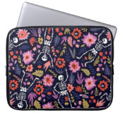 Tanzskelette im Blumengartenmuster Laptopschutzhülle (Vorderseite)