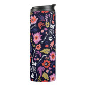 Tanzskelette im Blumengartenmuster Thermosbecher (Nach links gedreht)