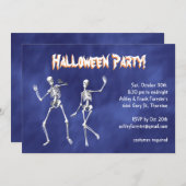 Tanzskelette im Lila Haze Halloween Einladung (Vorne/Hinten)