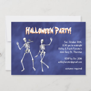 Tanzskelette im Lila Haze Halloween Einladung