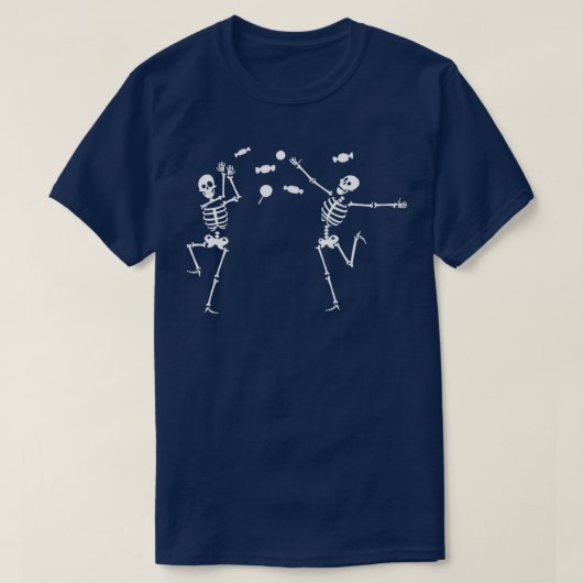 Tanzskelette Kanadier Halloween Trick oder Trete T-Shirt (Design vorne)