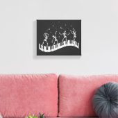 Tanzskelette Keyboard Music Teacher Black Leinwanddruck (Insitu (Wohnzimmer))