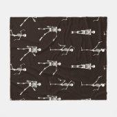 Tanzskelette nahtloses Muster Fleecedecke (Vorderseite (Horizontal))