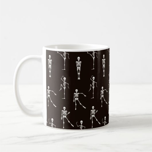 Tanzskelette nahtloses Muster Kaffeetasse (Links)
