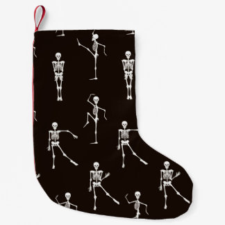 Tanzskelette nahtloses Muster Kleiner Weihnachtsstrumpf
