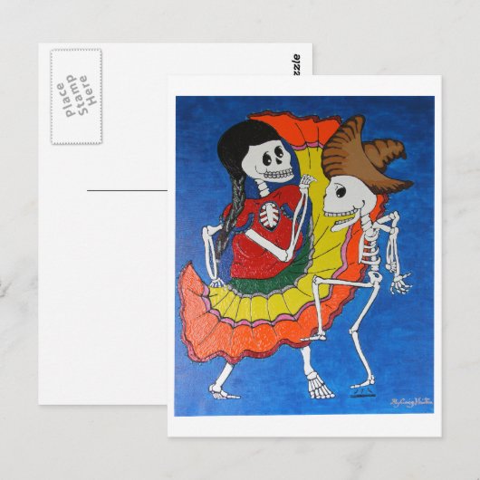 Tanzskelette Postkarte (Vorne/Hinten)