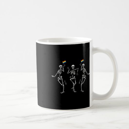 Tanzskelette Rainbow Pride Celebration Kaffeetasse (Rechts)