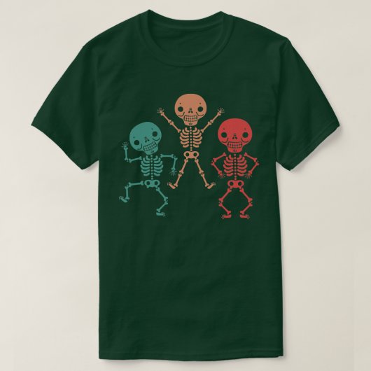 Tanzskelette Retro Dancer Funny T-Shirt (Design vorne)