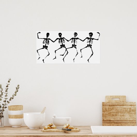 Tanzskelette (schwarzweiß) poster (Küche)