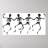 Tanzskelette (schwarzweiß) poster (Vorne)
