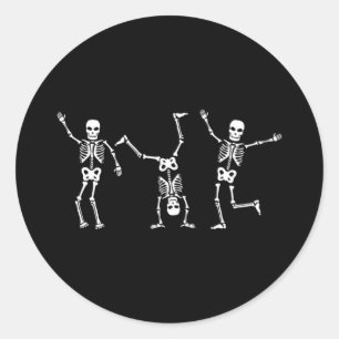 Tanzskelette TanzChallenge Halloween Beängstigend Runder Aufkleber