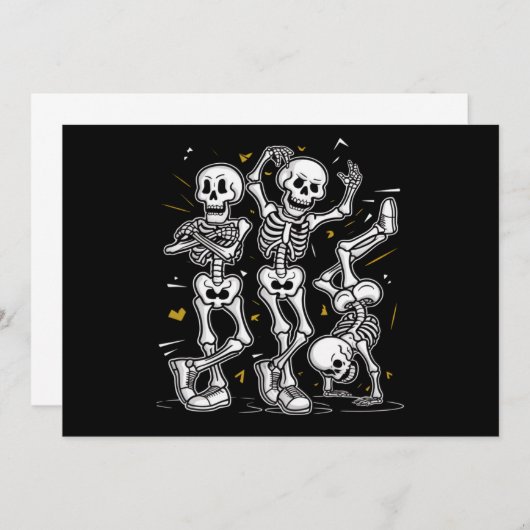 Tanzskelette TanzChallenge Halloween Einladung (Vorne/Hinten)
