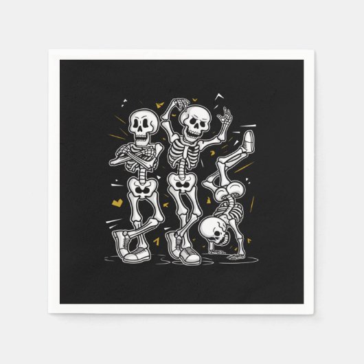 Tanzskelette TanzChallenge Halloween Serviette (Vorderseite)