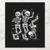 Tanzskelette TanzChallenge Halloween Weinetikett (Einzelnes Label)