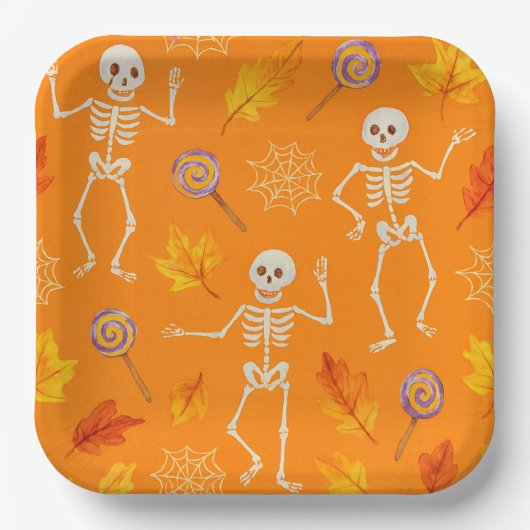 Tanzskelette von Natasha Us Pappteller (Vorderseite)