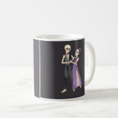 Tanzskelettkaffee auf kaffeetasse (VorderseiteRechts)