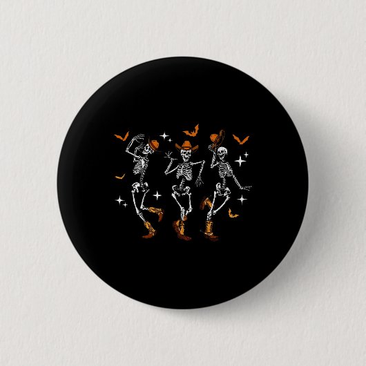 Tanzskeletts Dance Cowboy Western Halloween C Button (Vorderseite)