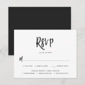 Tanzskript Black Wedding RSVP Wahlmöglichkeit Karte (Vorne/Hinten)